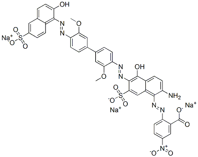 CAS#: 71566-41-1, Trisodium 2-[[2-Amino-5-Hydroxy-6-[[4'-[(2-Hydroxy-6-Sulphonato-1-Naphthyl)Azo]-3,3'-Dimethoxy[1,1'-Biphenyl]-4-Yl]Azo]-7-Sulphonato-1-Naphthyl]Azo]-5-Nitrobenzoate
