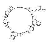 CAS#: 71685-02-4, 2-{3-[(5aS,11R,18S,21S,23aS,32S,37aS)-11-Amino-21,32-dibenzyl-5,10,17,20,23,28,31,34,37-nonaoxohexatriacontahydro-5H-tripyrrolo[1,2-a:1',2'-d:1'',2''-p][1,4,7,10,13,16,19,22,25]nonaazacyclohentriacontin-18-yl]propyl}guanidine