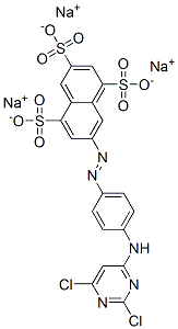 CAS#: 71720-92-8, Trisodium 7-[[4-[(2,6-Dichloro-4-Pyrimidinyl)Amino]Phenyl]Azo]Naphthalene-1,3,5-Trisulphonate