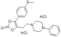CAS 登录号:71923-10-9, 4-(4-(甲硫基)苯基)-5-(2-(4-苯基-1-哌嗪基)乙基)-1,3-二氧杂环戊烯-2-酮二盐酸盐