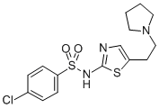 CAS#: 71933-37-4, 4-Chloro-N-(5-(2-(1-Pyrrolidinyl)Ethyl)-2-Thiazolyl)Benzenesulfonamide