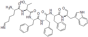 CAS 登录号：72127-61-8， (2S)-2-氨基-N-[(2S,3R)-3-羟基-1-[[(2S)-1-[[(2S)-1-[[(2S)-1-[[(2R)-1-(1H-吲哚-3-基)-3-氧代丙烷-2-基]氨基]-1-氧代-3-苯基丙烷-2-基]氨基]-1-氧代-3-苯基丙烷-2-基]氨基]-1-氧代-3-苯基丙烷-2-基]氨基]-1-氧代丁烷-2-基]-6-亚氨基己酰胺