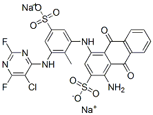 CAS#: 72139-17-4, Disodium 1-Amino-4-[[3-[(5-Chloro-2,6-Difluoropyrimidin-4-Yl)Amino]-2-Methyl-5-Sulfonatophenyl]Amino]-9,10-Dioxoanthracene-2-Sulfonate