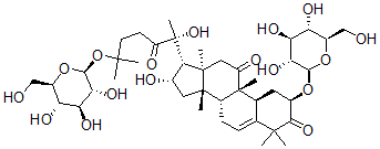 CAS#: 72384-23-7, (2R,8R,9S,10S,13R,14S,16S,17R)-16-Hydroxy-17-[(2R)-2-Hydroxy-6-Methyl-3-Oxo-6-[(2S,3R,4S,5S,6R)-3,4,5-Trihydroxy-6-(Hydroxymethyl)Oxan-2-Yl]Oxyheptan-2-Yl]-4,4,9,13,14-Pentamethyl-2-[(2S,3R,4S,5S,6R)-3,4,5-Trihydroxy-6-(Hydroxymethyl)Oxan-2-Yl]Oxy-2,7,8,10,12,15,16,17-Octahydro-1H-Cyclopenta[a]Phenanthrene-3,11-Dione