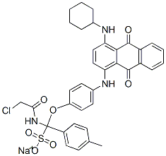 CAS#: 72391-24-3, Sodium 4-[[(2-Chloroacetyl)Amino]Methyl]-3-[4-[[4-(Cyclohexylamino)-9,10-Dioxoanthracen-1-Yl]Amino]Phenoxy]-2-Methylbenzenesulfonate