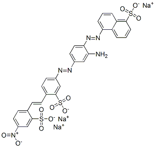 CAS 登录号：72496-85-6， 5-[2-氨基-4-[4-[(E)-2-(4-硝基-2-磺酸苯基)乙烯基]-3-磺酸苯基]偶氮苯基]偶氮萘-1-磺酸三钠