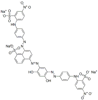 CAS#: 72496-92-5, Trisodium 5-[[(3Z)-6-Hydroxy-3-[[4-[(4-Nitro-2-Sulfonatophenyl)Amino]Phenyl]Hydrazinylidene]-4-Oxo-1-Cyclohexa-1,5-Dienyl]Diazenyl]-8-[4-[(4-Nitro-2-Sulfonatophenyl)Amino]Phenyl]Diazenylnaphthalene-1-Sulfonate