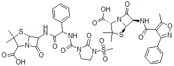CAS#: 72539-76-5, (2S,5R,6R)-3,3-Dimethyl-6-[(5-Methyl-3-Phenyl1,2-Oxazole-4-Carbonyl)Amino]-7-Oxo-4-Thia-1-Azabicyclo[3.2.0]Heptane-2-Carboxylic Acid; 3,3-Dimethyl-6-[[2-[(3-Methylsulfonyl-2-Oxoimidazolidine-1-Carbonyl)Amino]-2-Phenylacetyl]Amino]-7-Oxo-4-Thia-1-Azabicyclo[3.2.0]Heptane-2-Carboxylic Acid