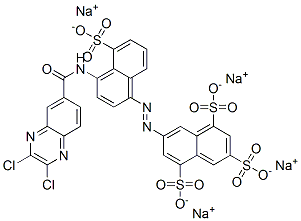 CAS 登录号：72639-29-3， 7-[4-[(2,3-二氯喹喔啉-6-羰基)氨基]-5-磺酸萘-1-基]偶氮萘-1,3,5-三磺酸四钠