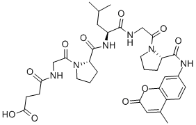 CAS#: 72698-36-3, 4-[[2-[(2S)-2-[[(2S)-4-Methyl-1-[[2-[(2S)-2-[(4-Methyl-2-Oxochromen-7-Yl)Carbamoyl]Pyrrolidin-1-Yl]-2-Oxoethyl]Amino]-1-Oxopentan-2-Yl]Carbamoyl]Pyrrolidin-1-Yl]-2-Oxoethyl]Amino]-4-Oxobutanoic Acid