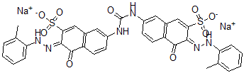 CAS 登录号：72749-87-2， 7,7'-(羰基二亚胺)二[4-羟基-3-[(2-甲基苯基)偶氮]-2-萘磺酸二钠盐