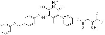 CAS#: 72765-55-0, 6'-Hydroxy-4'-methyl-2'-oxo-5'-{[4-(phenyldiazenyl)phenyl]diazenyl}-1',2'-dihydro-1,3'-bipyridinium malate