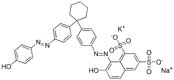 CAS#: 72828-67-2, Potassium Sodium (8Z)-7-Oxo-8-[[4-[1-[4-[2-(4-Oxo-1-Cyclohexa-2,5-Dienylidene)Hydrazinyl]Phenyl]Cyclohexyl]Phenyl]Hydrazinylidene]Naphthalene-1,3-Disulfonate