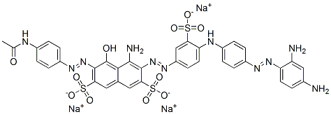 CAS#: 72894-19-0, 3-((4-(Acetylamino)Phenyl)Azo)-5-Amino-6-((4-((4-((2,4-Diaminophenyl)Azo)Phenyl)Amino)-3-Sulfophenyl)Azo)-4-Hydroxy-2,7-Naphthalenedisulfonic Acid Trisodium Salt