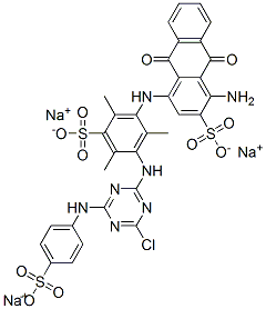 CAS#: 72927-93-6, Trisodium 1-Amino-4-[[3-[[4-Chloro-6-[(4-Sulfonatophenyl)Amino]-1,3,5-Triazin-2-Yl]Amino]-2,4,6-Trimethyl-5-Sulfonatophenyl]Amino]-9,10-Dioxoanthracene-2-Sulfonate