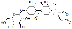 CAS#: 72947-90-1, (3S,5S,8R,9S,10S,13R,14S,17R)-5,14-Dihydroxy-13-Methyl-17-(6-Oxopyran-3-Yl)-3-[(2R,3R,4S,5S,6R)-3,4,5-Trihydroxy-6-(Hydroxymethyl)Oxan-2-Yl]Oxy-2,3,4,6,7,8,9,11,12,15,16,17-Dodecahydro-1H-Cyclopenta[a]Phenanthrene-10-Carbaldehyde