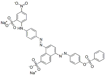 CAS 登录号：72986-61-9， 8-[4-[(4-硝基-2-磺酸苯基)氨基]苯基]偶氮-5-(4-苯磺酰基氧基苯基)偶氮萘-2-磺酸二钠