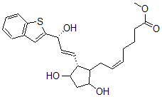 CAS#: 73285-86-6, Methyl (Z)-7-[(2R)-2-[(E,3R)-3-(1-Benzothiophen-2-Yl)-3-Hydroxyprop-1-Enyl]-3,5-Dihydroxycyclopentyl]Hept-5-Enoate