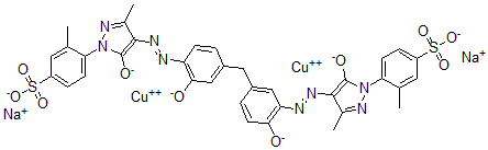 CAS#: 73514-02-0, Dicopper Disodium 3-Methyl-4-[3-Methyl-4-[5-[[4-[3-Methyl-1-(2-Methyl-4-Sulfonatophenyl)-5-Oxidopyrazol-4-Yl]Diazenyl-3-Oxidophenyl]Methyl]-2-Oxidophenyl]Diazenyl-5-Oxidopyrazol-1-Yl]Benzenesulfonate