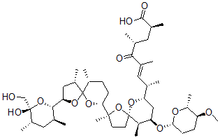 CAS#: 73522-76-6, (E,2S,4R,8S)-8-[(2S,5R,7S,9R,10R)-2-[(2R,4S,7R,10R)-2-[(2S,3S,5S,6R)-6-Hydroxy-6-(Hydroxymethyl)-3,5-Dimethyloxan-2-Yl]-4,10-Dimethyl-1,6-Dioxaspiro[4.5]Decan-7-Yl]-9-[(2R,5S,6R)-5-Methoxy-6-Methyloxan-2-Yl]Oxy-2,10-Dimethyl-1,6-Dioxaspiro[4.5]Decan-7-Yl]-2,4,6-Trimethyl-5-Oxonon-6-Enoic Acid