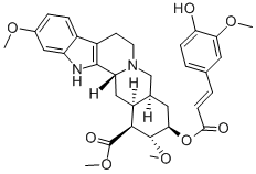 CAS#: 73573-42-9, 11,17alpha-Dimethoxy-16beta-Methoxycarbonyl-3beta,20alpha-Yohimban-18beta-Yl (E)-4-Hydroxy-3-Methoxycinnamate