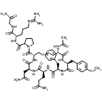 CAS 登录号：73609-49-1， 1-{[(4R,7S,10S,13R,16S,19R)-19-乙酰氨基-7-(2-氨基-2-氧代乙基)-10-(3-氨基-3-氧代丙基)-13-苄基-16-(4-甲氧基苄基)-6,9,12,15,18-五氧代-1,2-二硫杂-5,8,11,14,17-五氮杂环二十碳n-4-基]羰基}脯氨酰-N<sup>5</sup>-(二氨基亚甲基)-L-鸟氨酰甘氨酰胺