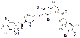 CAS#: 73622-22-7, (6R)-7,9-Dibromo-N-[3-[2,6-Dibromo-4-[2-[[(6R)-7,9-Dibromo-6-Hydroxy-8-Methoxy1-Oxa-2-Azaspiro[4.5]Deca-2,7,9-Triene-3-Carbonyl]Amino]-1-Hydroxyethyl]Phenoxy]-2-Hydroxypropyl]-6-Hydroxy-8-Methoxy-1-Oxa-2-Azaspiro[4.5]Deca-2,7,9-Triene-3-Carboxamide