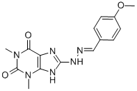 CAS#: 73664-59-2, 8-[(2E)-2-[(4-Methoxyphenyl)Methylidene]Hydrazinyl]-1,3-Dimethyl-7H-Purine-2,6-Dione