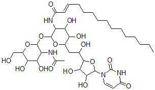 CAS#: 73942-09-3, (E)-N-[2-[3-Acetamido-4,5-Dihydroxy-6-(Hydroxymethyl)Oxan-2-Yl]Oxy-6-[2-[5-(2,4-Dioxopyrimidin-1-Yl)-3,4-Dihydroxyoxolan-2-Yl]-2-Hydroxyethyl]-4,5-Dihydroxyoxan-3-Yl]Pentadec-2-Enamide