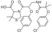 CAS#: 74007-99-1, 3-[2-(4-Chlorophenoxy)-3-[[2-(4-Chlorophenoxy)-2-Methylpropanoyl]Amino]Propanoyl]-5,5-Dimethyl-1,3-Thiazolidine-4-Carboxylic Acid