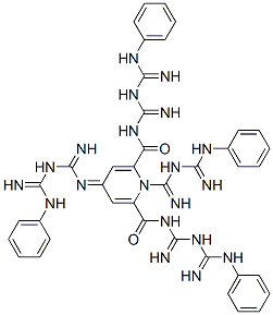 CAS 登录号：74050-92-3， 1,4-二氢-4-[3-(苯基脒基脒基)亚氨基]-N,N-1-三(苯基脒基脒基)-2,6-吡啶二甲酰胺