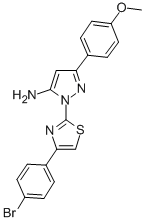 CAS#: 74101-17-0, 2-[4-(4-Bromophenyl)-1,3-Thiazol-2-Yl]-5-(4-Methoxyphenyl)Pyrazol-3-Amine