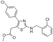 CAS 登录号：74257-07-1， 2-[4-(4-氯苯基)-2-[(2-氯苯基)甲基氨基]-1,3-噻唑-5-基]乙酸甲酯
