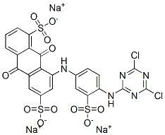 CAS#: 74432-28-3, Trisodium 8-[[4-[(4,6-Dichloro-1,3,5-Triazin-2-Yl)Amino]-3-Sulfonatophenyl]Amino]-9,10-Dioxoanthracene-1,6-Disulfonate
