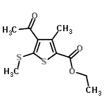 CAS#: 74597-79-8, Ethyl 4-acetyl-3-methyl-5-(methylsulfanyl)-2-thiophenecarboxylate