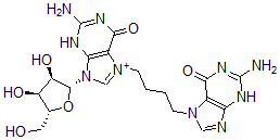 CAS#: 74746-59-1, 2-Amino-7-[4-(2-Amino-6-Oxo-3H-Purin-7-Yl)Butyl]-9-[(2R,3R,4S,5R)-3,4-Dihydroxy-5-(Hydroxymethyl)Oxolan-2-Yl]-3H-Purin-9-Ium-6-One