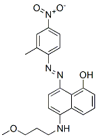 CAS 登录号：74839-42-2， 5-(3-甲氧基丙基亚氨基)-8-[2-(2-甲基-4-硝基苯基)肼基]萘-1-酮