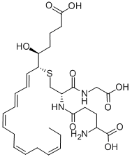 CAS 登录号：75207-09-9， (5S,7E,9E,11Z,14Z,17Z)-6-[(2R)-2-氨基-3-[[(4S)-4-氨基-5-羟基-5-氧代戊酰]-(羧甲基)氨基]-3-氧代丙基]硫基-5-羟基二十-7,9,11,14,17-戊烯酸