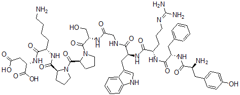 CAS 登录号：75389-13-8， (2S)-2-[[(2S)-6-氨基-2-[[(2S)-1-[(2S)-1-[(2S)-2-[[2-[[(2S)-2-[[(2S)-2-[[(2S)-2-[[(2S)-2-氨基-3-(4-羟基苯基)丙酰]氨基]-3-苯基丙酰基]氨基]-5-(二氨基亚甲基氨基)戊酰]氨基]-3-(1H-吲哚-3-基)丙酰]氨基]乙酰基]氨基]-3-羟基丙酰基]吡咯烷-2-羰基]吡咯烷-2-羰基]氨基]己酰]氨基]丁二酸