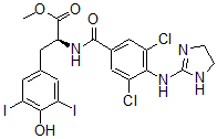 CAS 登录号：75472-83-2， (2S)-2-[[3,5-二氯-4-(4,5-二氢-1H-咪唑-2-基氨基)苯甲酰基]氨基]-3-(4-羟基-3,5-二碘苯基)丙酸甲酯