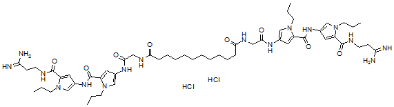 CAS#: 75472-88-7, N,N'-Bis[2-[[5-[[5-[(3-Amino-3-Iminopropyl)Carbamoyl]-1-Propylpyrrol-3-Yl]Carbamoyl]-1-Propylpyrrol-3-Yl]Amino]-2-Oxoethyl]Dodecanediamide Dihydrochloride