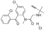 CAS 登录号：75615-93-9， N-[4-氯-2-(2-氯苯甲酰基)苯基]-N-甲基-2-(2-甲基丁-3-炔-2-基氨基)乙酰胺盐酸盐