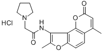 CAS#: 75616-56-7, N-(4,8-Dimethyl-2-Oxo-2H-Furo[2,3-h]-1-Benzopyran-9-Yl)-2-Pyrrolidinyl-Acetamide Hydrochloride