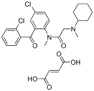 CAS#: 75637-33-1, N-(4-Chloro-2-(2-chlorobenzoyl)phenyl)-2-(cyclohexylmethylamino)-N-methyl-acetamide maleate