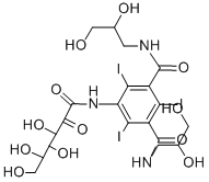 CAS 登录号：75751-89-2， N,N'-二(2,3-二羟基丙基)-2,4,6-三碘-5-[(3,4,5,6-四羟基-2-氧代己酰基)氨基]苯-1,3-二甲酰胺