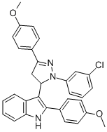 CAS#: 76195-72-7, 3-[2-(3-Chlorophenyl)-5-(4-Methoxyphenyl)-3,4-Dihydropyrazol-3-Yl]-2-(4-Methoxyphenyl)-1H-Indole