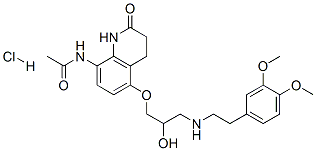 CAS#: 76211-86-4, N-[5-[3-[2-(3,4-Dimethoxyphenyl)Ethylamino]-2-Hydroxypropoxy]-2-Oxo-3,4-Dihydro-1H-Quinolin-8-Yl]Acetamide Hydrochloride