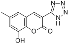 CAS 登录号:76239-47-9, 8-羟基-6-甲基-3-(2H-四唑-5-基)苯并吡喃-2-酮