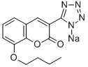 CAS#: 76239-51-5, 8-Butoxy-3-(1H-tetrazol-5-yl)-2H-1-benzopyran-2-one sodium salt