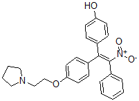 CAS#: 76313-96-7, alpha-(4-Pyrrolidinoethoxy)phenyl-4-hydroxy-alpha'-nitrostilbene
